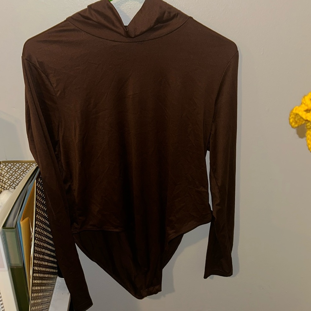 Turtleneck chocolate brown bodysuit size 1 XL from SHEIN 🫶🏾